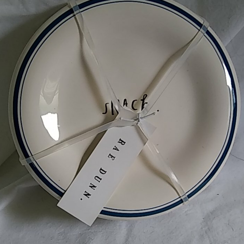 Rae Dunn Blue line plates